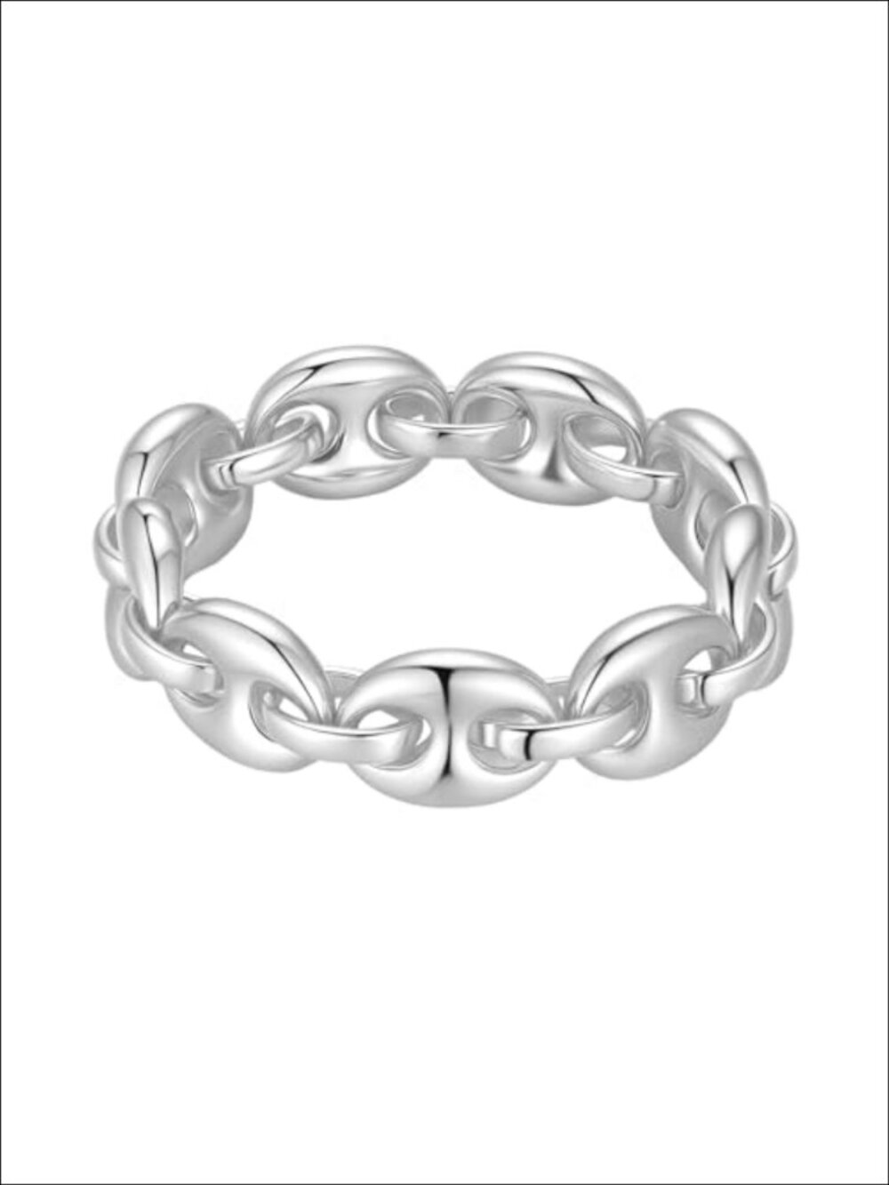 Silver Plated Chunky Chain Stretch Bracelet for Women Statement Link
